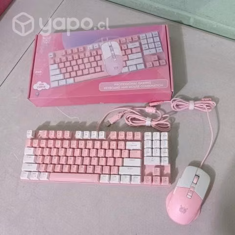 Teclado gamer rosado