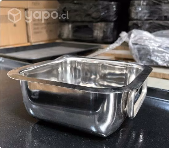 Recipiente Cuadrado Acero Inox. 28 oz