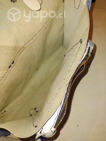 Bolso de cuero nuevo celeste /blanco - Imagen 3