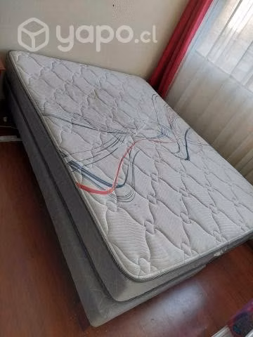 Cama 2 plazas con colchón y base dividida