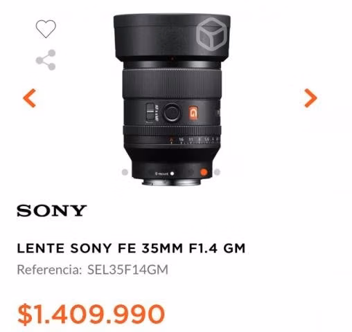 LENTE SONY FE 35MM F1.4 GM (lo use muy poco, está