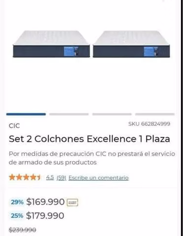 Camarote desmontable + colchones