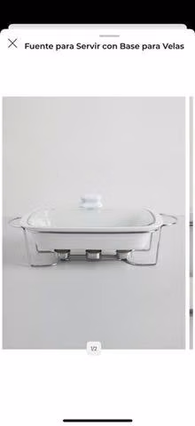 Fuente para servir con base para velas