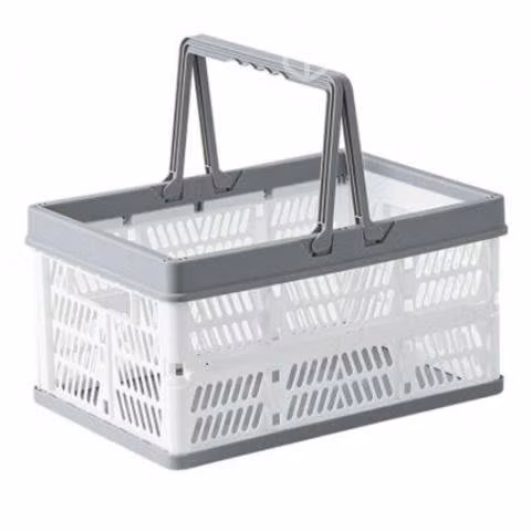 Canasto Organizador con Asas Gris 40x29x30cm