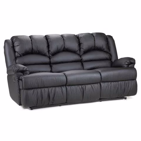 Sofá reclinable Rosen Jarrie de 3 cuerpos PU negro