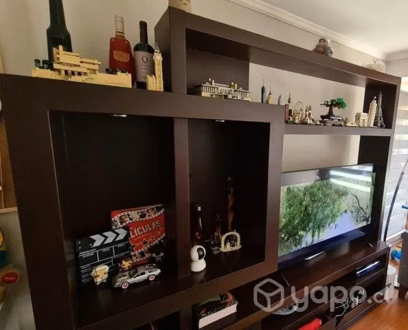 Mueble living rack tv madera raulí