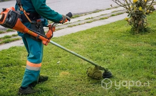Se corta pasto con desbrozadora