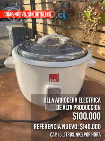 Olla arrocera de 15 lt profesional