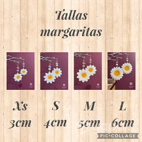 Aros Margaritas con accesorios en plata ley 925 - Imagen 1