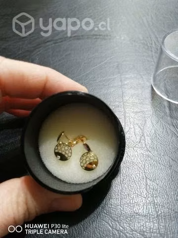 Aros de oro para niñita 18k