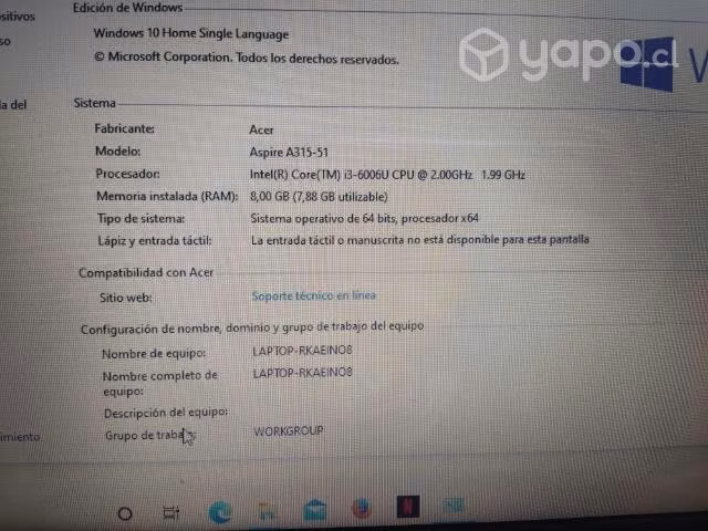 Notebook Acer Aspire 3