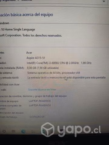 Notebook Acer Aspire 3