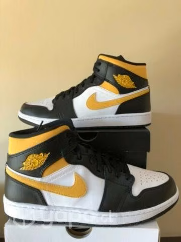 Jordan 1 Mid mostaza negro y blanco talla 41