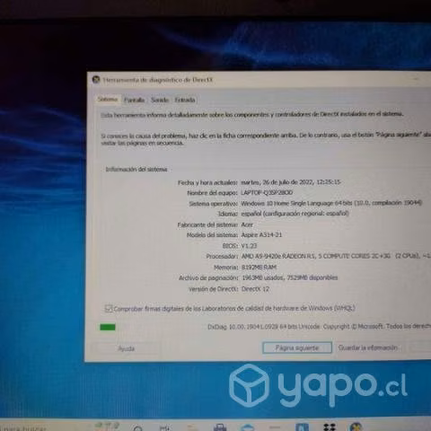 Notebook Acer A314-21 o Permuto 1 año de uso.