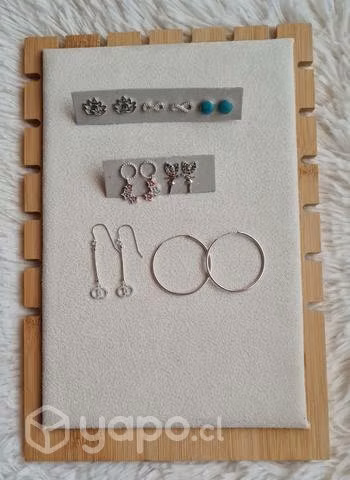 Lote de 7 pares de aros plata 925