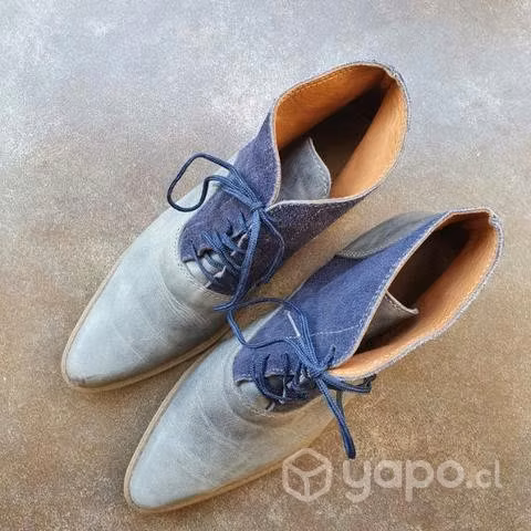 Zapatos de cuero celeste azul talla 38 - Imagen 4