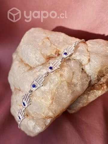 Pulsera mano de Fátima circón zafiro