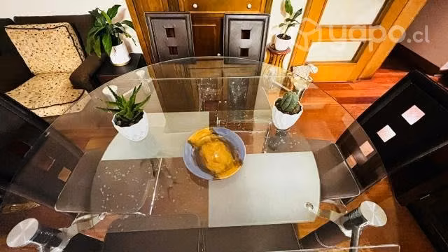 Mesa de comedor vidrio con 6 sillas