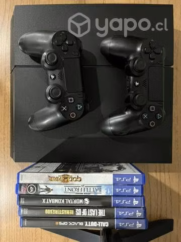 Playstation 4 500 gb + 2 joystick + 5 juegos