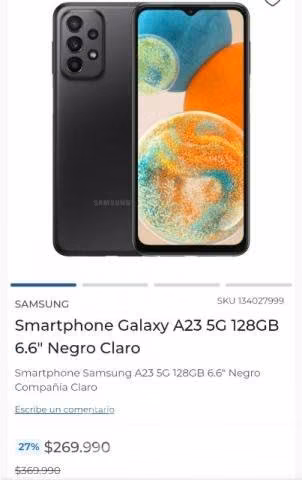 Celular samsung a23 5g 128 GB