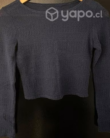 Polera de tejido Talla S azul marino