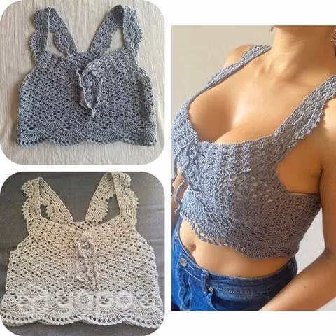 Crop top tejidos a crochet
