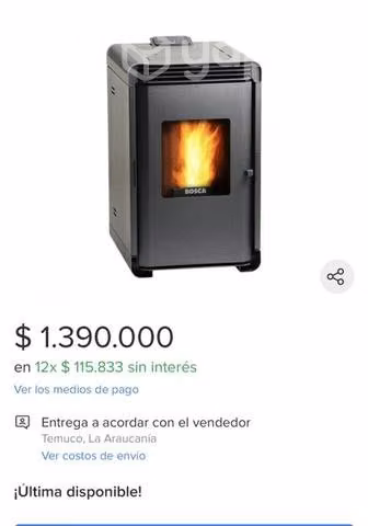 Estufa a pellet bosca en excelente estado