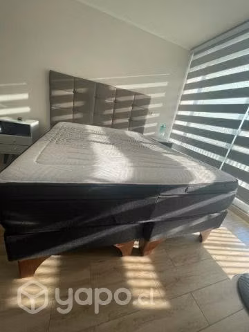 Cama rosen 2 plazas tempo 2 y respaldo rosen issey