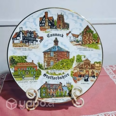 PLATO DECORATIVO, INGLÉS. De Colección. - Imagen 3