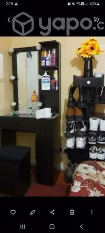 Tocador hollywood y organizador de zapatos