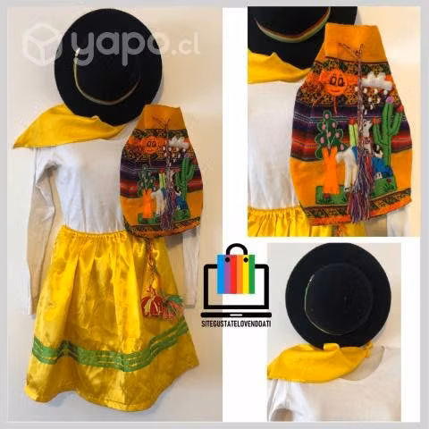 Traje Nortino Amarillo con Mochila