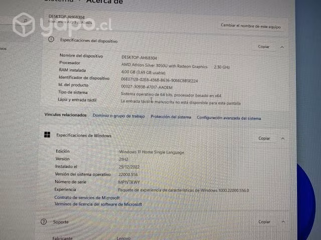 All in one 1TB 4gb ram AMD solo curico