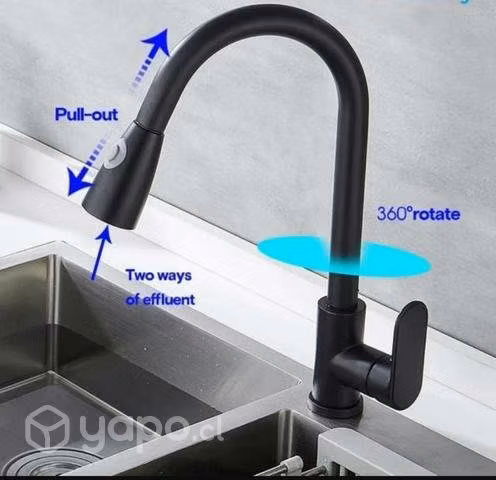 Monomando extensible negro mate. - Imagen 2
