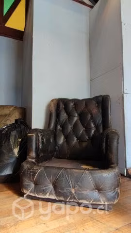 Bergere cuero antiguo para restaurar