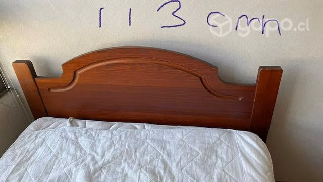 Cama de plaza y media con respaldo