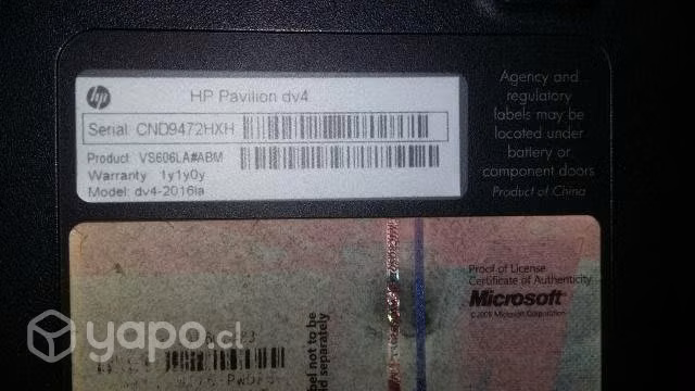 Notebook HP pavilion dv4 tarjeta madre quemada - Imagen 5