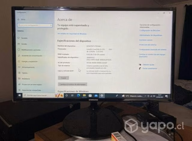 Computador HP de escritorio + Monitor Samsung