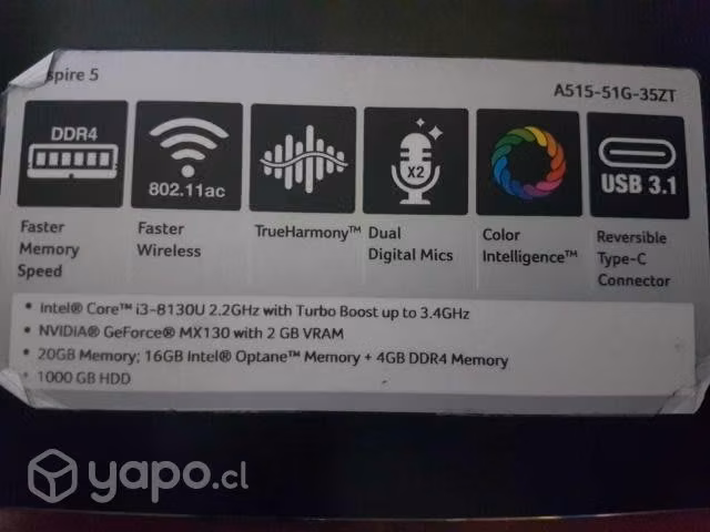 Notebook Acer Aspire 5 funcionando perfecto