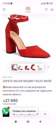Zapatos rojo marca weide número 37 nuevo en caja