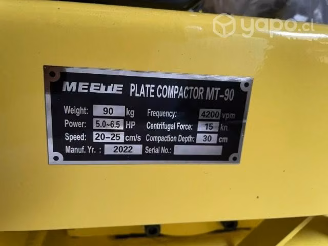 Placa compactadora marca MEETE 90 kg - Imagen 4