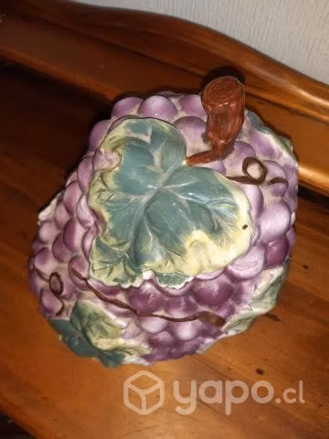 Antiguo galletero de racimo de uvas de cerámica - Imagen 5
