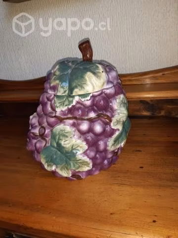Antiguo galletero de racimo de uvas de cerámica - Imagen 6