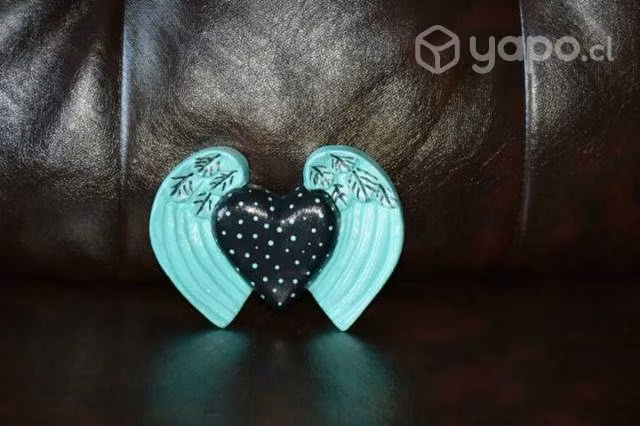 Corazon mexicano mediano de yeso pintado - Imagen 2