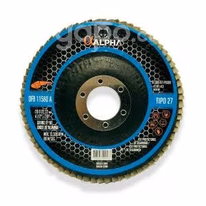 Disco flap 4 1/2 a80 madera/fierro - alpha pro