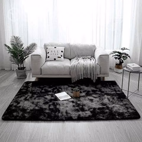 Alfombra peluda negro jaspeado de 2x3