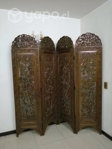 Biombo hindú de madera