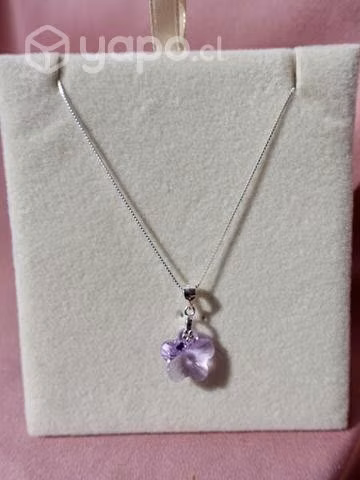 Collar flor swarovski lila