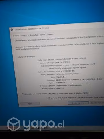Notebook Asus tuf fx505gt - Imagen 5