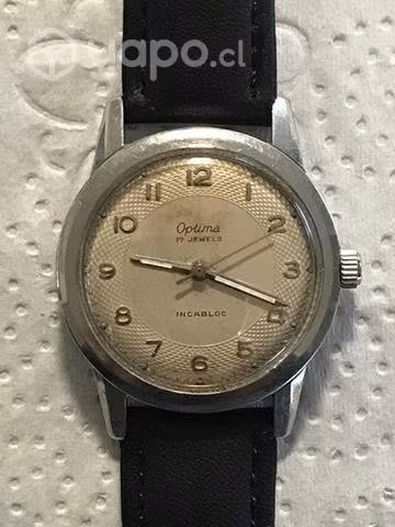 Antiguo Reloj Óptima Caja De Acero