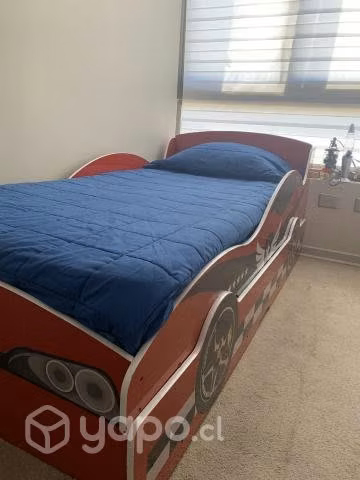 Hermosa cama nido de autos para niños 1 plaza